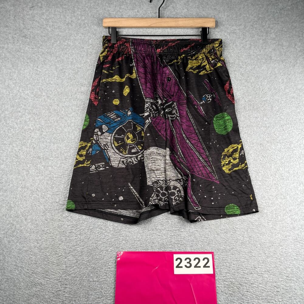 Star Wars Print Lounge Shorts Mens M Pockets Lightweight Classic Movie